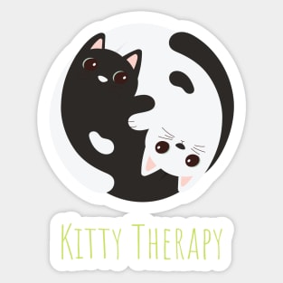 Kitty Therapy My Cat Is My Therapist Zen Yin Yang Cats Sticker